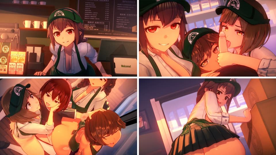 Barista Girls Serve More Than Coffee – Triple Creampie Service [Anna Anon]