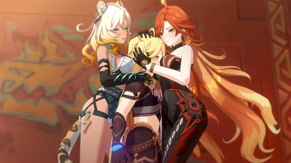 Mavuika & Xilonen Female Domination Threesome with Aether [Pastapaprika]