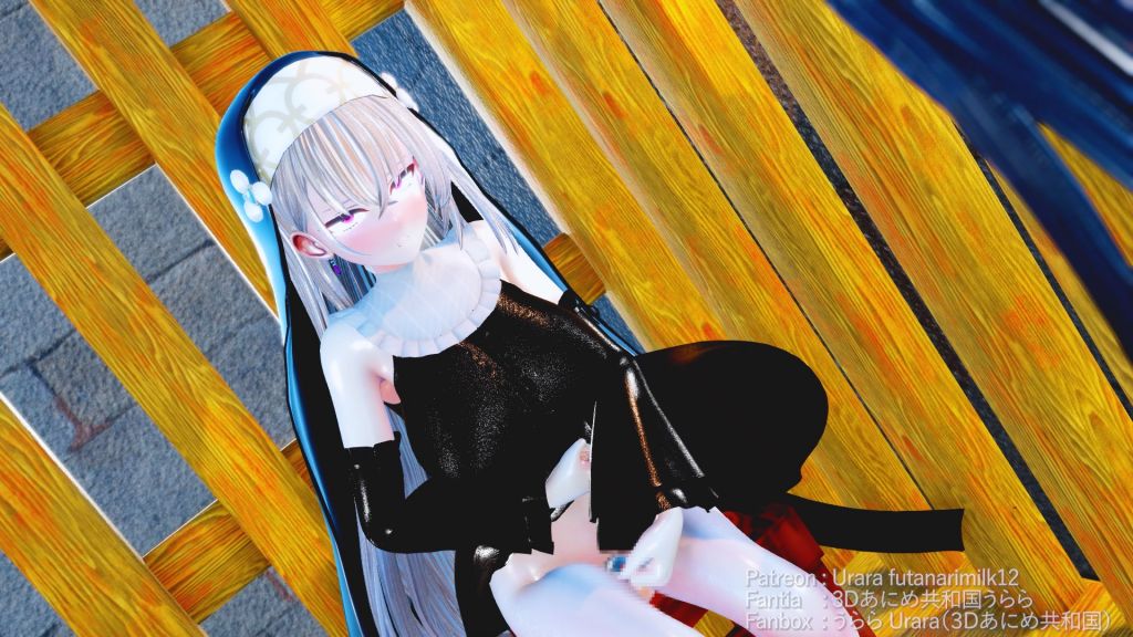 [3Dふたなり共和国 (うらら)] ふたなりオナ禁シスター③ 信者から没収したもので尿道を掻き回して性欲を鎮めようとする